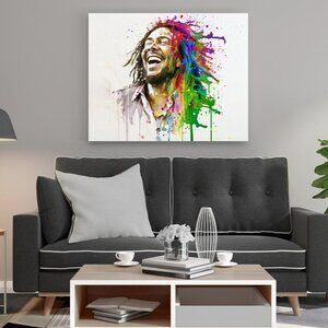 20x30 Bob Marley Smiling Fantasy Art Watercolor Oil Painting Poster Wall Art P…‎